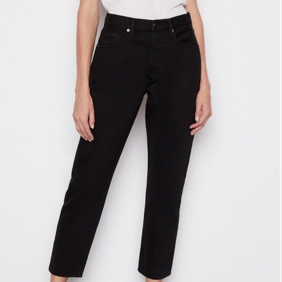 Frame Denim Women’s Le Original Black High Rise Straight Leg Cropped Size 27 - Picture 1 of 11